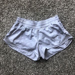 White patterned lululemon shorts